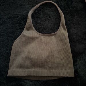 Cotton On Brown Ribbed Crop Top